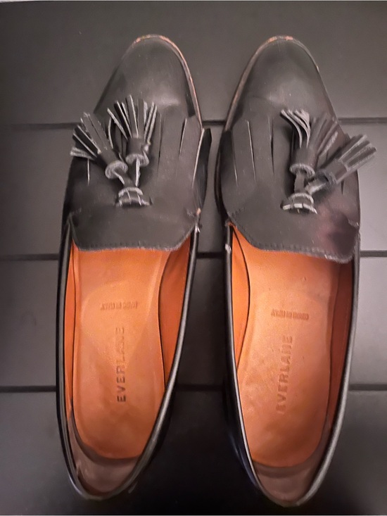 Everlane Other - Everlane - Black Leather Tassel Italian Leather Loafers - size 6